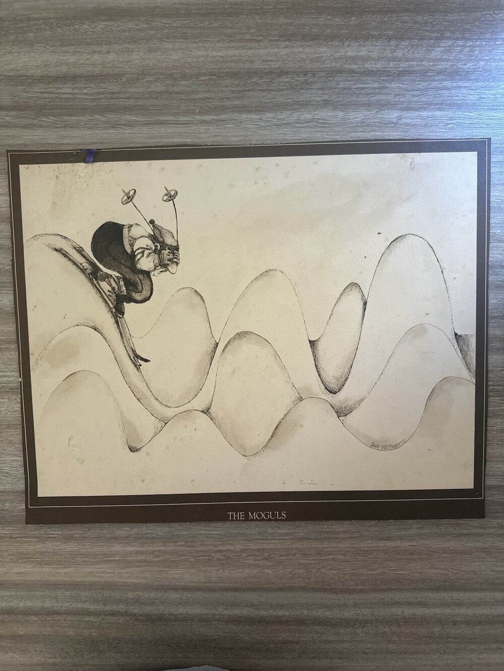 Vintage Gary Patterson The Moguls Skiing Art Print Poster Ski 18x14.5